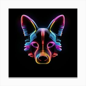 Neon Wolf Head 3 Stampe su tela