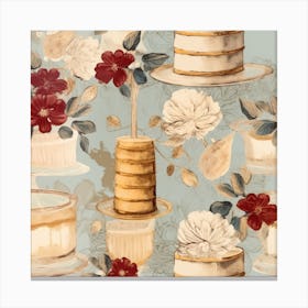 Cakes And Flowers Canvas Print