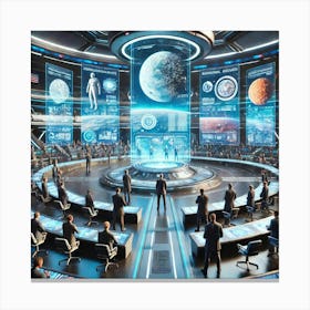 A Futuristic Sci Fi Scene Highlighting A Semi Demo Canvas Print