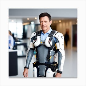 Man In Robot Suit 1 Canvas Print