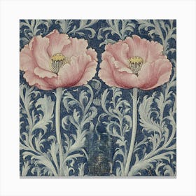 Two Pink Poppy Flowers Art Canvas Print