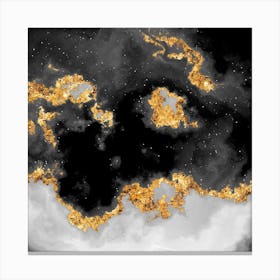 100 Nebulas in Space with Stars Abstract in Black and Gold n.052 Canvas Print
