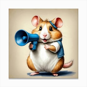 Hamster With Megaphone 1 Canvas Print