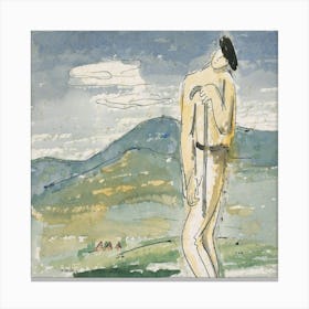 Man In A Field Canvas Print