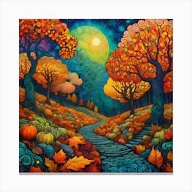 Abstract 4 Seasons Autumn Canvas Print