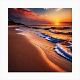 Sunset On The Beach 270 Canvas Print