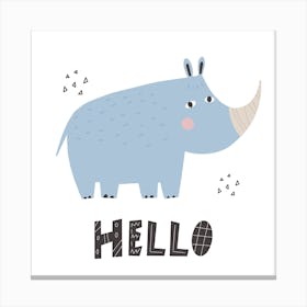 Cute Rhinoceros Canvas Print