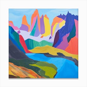 Abstract Travel Collection Torres Del Paine National Park Chile 2 Canvas Print