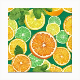 Slices Fruit Citrus Canvas Print