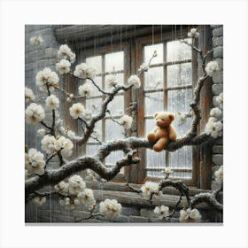 Teddy Bear In The Rain 6 Canvas Print