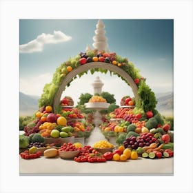 Fruit And Vegetable Display Canvas Print