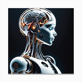 Female Robot With A Brain Canvas Print