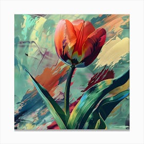 Abstract Tulip Painting Canvas Print