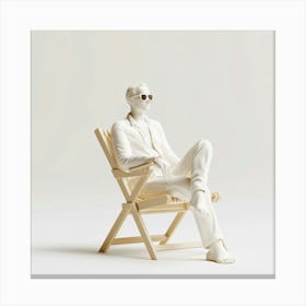 Man In White Chair Canvas Print