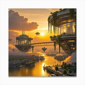 Futuristic Cityscape 8 Canvas Print