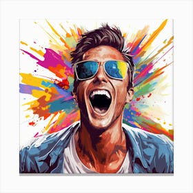 Colorful Man In Sunglasses Canvas Print