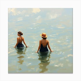 Two Women In The Water Canvas Print