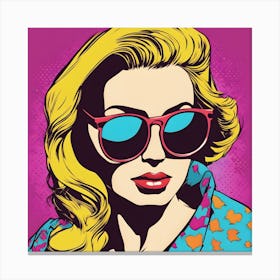 Pop Art Girl In Sunglasses Canvas Print