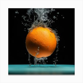 Orange Splashing Water Canvas Print