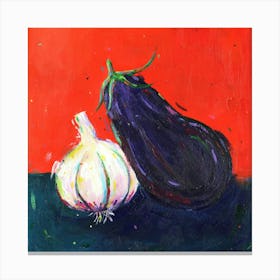 Garlic and Aubergine Canvas Print