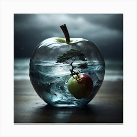 Apple In Water 1 Canvas Print