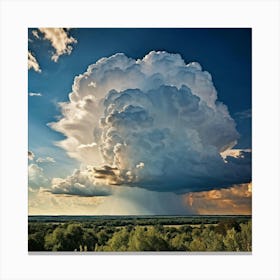 Cumulus Clouds Towering High Creating An Overcast Day In A Natural Outdoor Landscape Cumulus Clou 1 Canvas Print