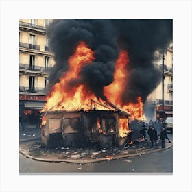 Riots In Paris 3 Canvas Print