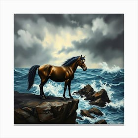 Horse On The Rocks 1 Canvas Print