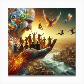 Psychedelic City 1 Canvas Print