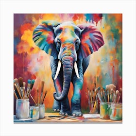 Artist Elephant Canvas Print