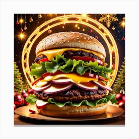 Christmas Burger on Display Canvas Print