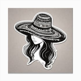 Mexico Hat Sticker 2d Cute Fantasy Dreamy Vector Illustration 2d Flat Centered By Tim Burton (7) Canvas Print