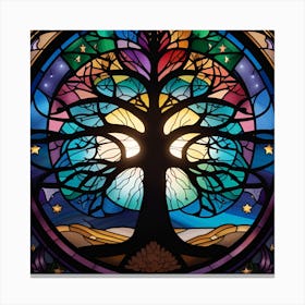 Tree Of Life stained glass 5 Canvas Print