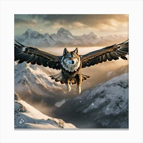 Eagle Wolf Hybrid A Soaring Predator With The Canvas Print