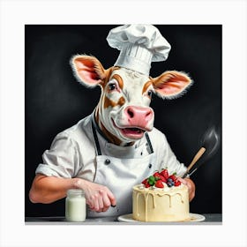 Chef Cow 13 Canvas Print