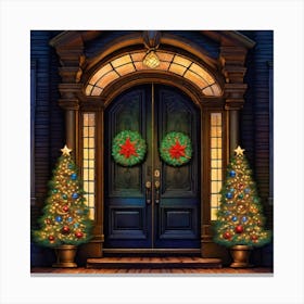 Christmas Door 78 Canvas Print