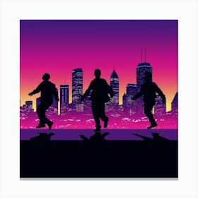 Silhouette Of Dancers Canvas Print