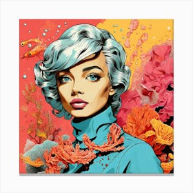 Girl With Blue Hair 1 Canvas Print