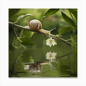 Snail On A Branch Canvas Print