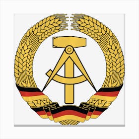 Gdr Coat Of Arms German Democratic Republic Flag East Canvas Print