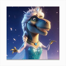 Elsa T-Rex Canvas Print