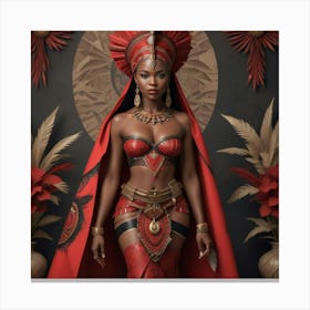 Pikaso Texttoimage Beautiful Africanpowerful Queen Warrior Dressed In Canvas Print