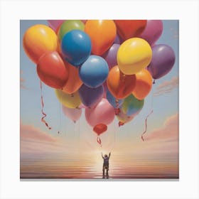 Rainbow Balloons Canvas Print