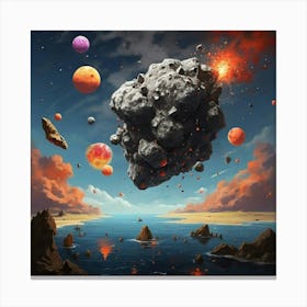Space - Planets art print Canvas Print