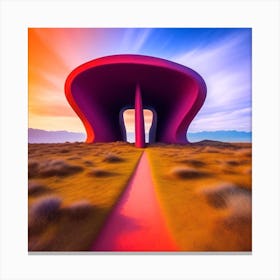 Red Building In The Desert Canvas Print
