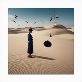 Woman In The Desert 8 Canvas Print