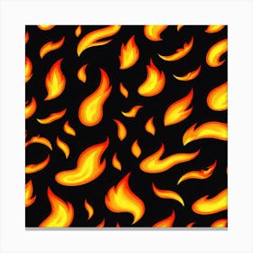 Flames On Black Background 24 Canvas Print