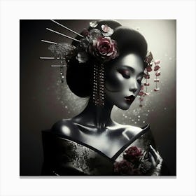 Japan Traditional Geisha Illustration By Ad 193 Canvas Print