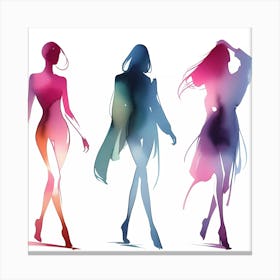 Fashion Women Silhouettes Canvas Print