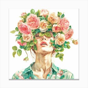 Roses On The Head Canvas Print